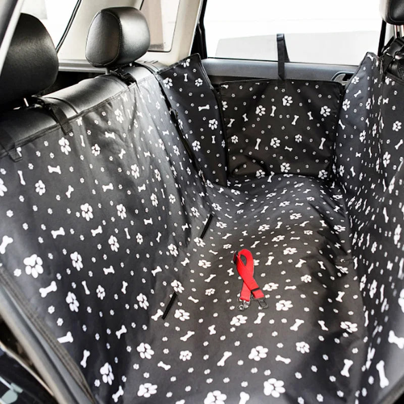 Waterproof Dog Car Seat Cover - Pet Travel Hammock Mat for Small, Medium & Large Dogs with Rear Seat Protection