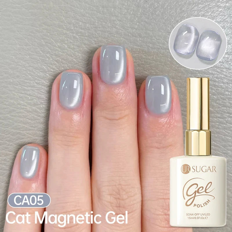 UR SUGAR Jelly Pink Cat Magnetic Gel Nail Polish 15ml - Glitter Ice Effect Soak Off UV LED Semi-Permanent Manicure Gel