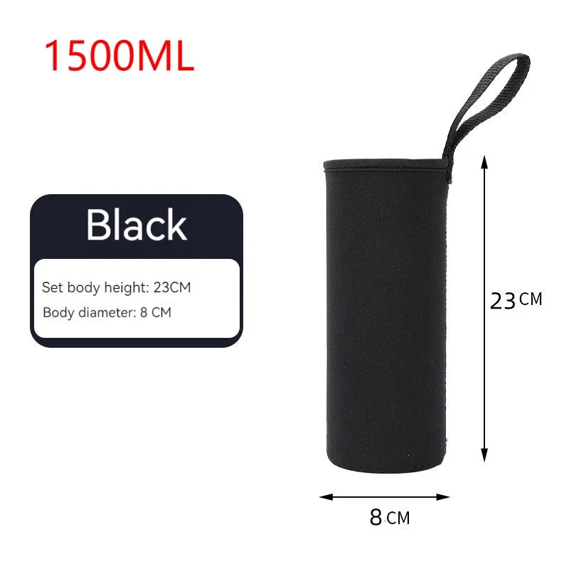 Sports Water Bottle Insulated Neoprene Sleeve - 750ML/1000ML/1500ML Bottle Carry Case & Protective Holder