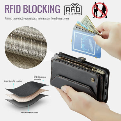 RFID Blocking Crossbody Wallet Case for iPhone 17 Pro Max & Air, PU Leather Card Holder with Strap