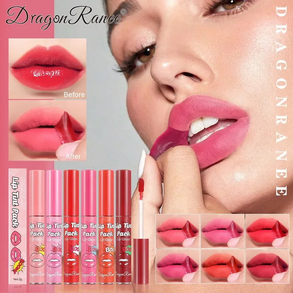 Peel-Off Waterproof Lip Glaze & Lip Stain – Long Lasting Non-Stick Matte Red Liquid Lipstick with Tattoo Tint Effect for All-Day Wear Makeup