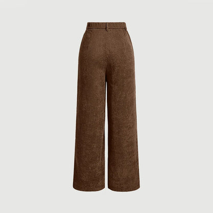 Mia Muse Women's All-Season Casual Pants – Retro Vintage Pocket, Natural Waist, Full Length for Any Occasion