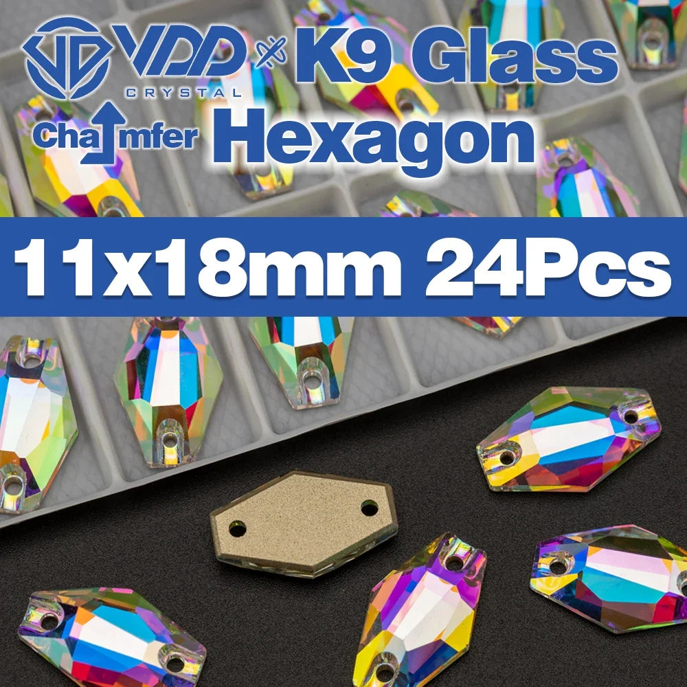 AAAAA K9 Glass Sew-On Rhinestones - AB Crystal Flatback Stones for Wedding Dress & Clothing Accessories