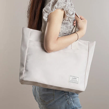 Shockproof Canvas Laptop Tote Bag - 14 Inch Women’s Notebook Handbag for MacBook, Dell, HP & More