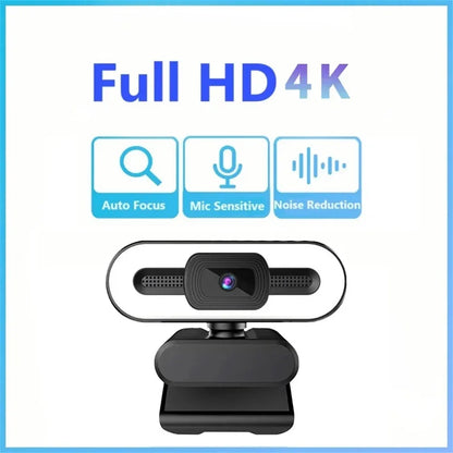 Portable Full HD Webcam | 1080P/2K/4K Auto Focus with Microphone for PC, Laptop & Live Streaming