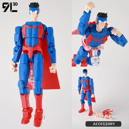 9L3D Lucky 13 Invincible Boy Action Figure – 3D Printed Multi-Jointed Poseable Anime Collectible Model Toy Gift
