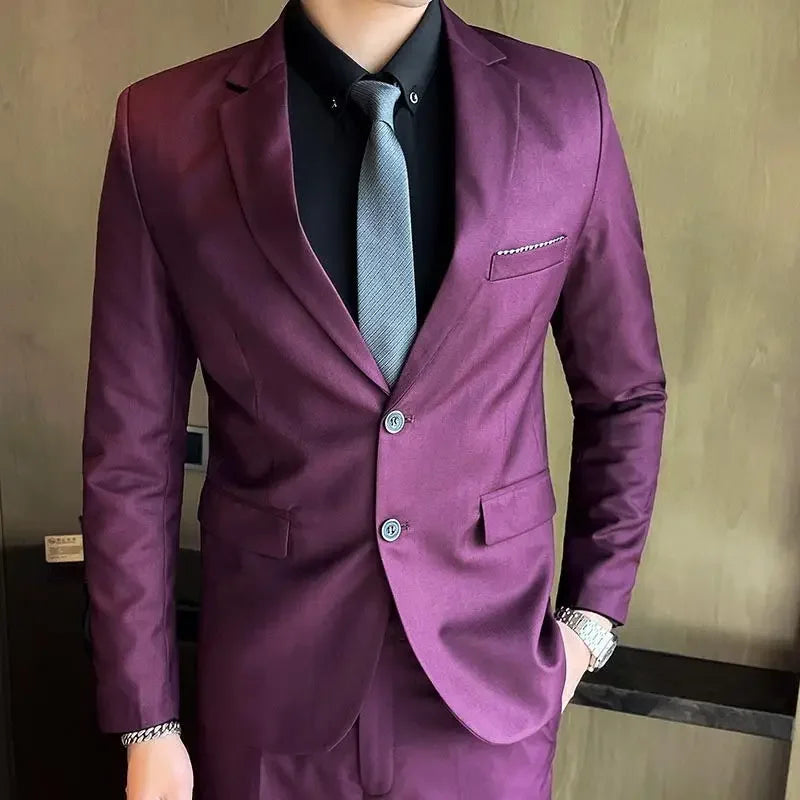 Men’s 3-Piece Suit 6XL — Blazer, Vest & Trousers, Italian Style Fashion Business Wedding Formal Gentleman Dress