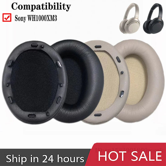 Replacement Foam Ear Pads for Sony WH-1000XM3 – Soft Earmuff Cushions for WH-1000XM3 Headphones, Comfort Headset Covers