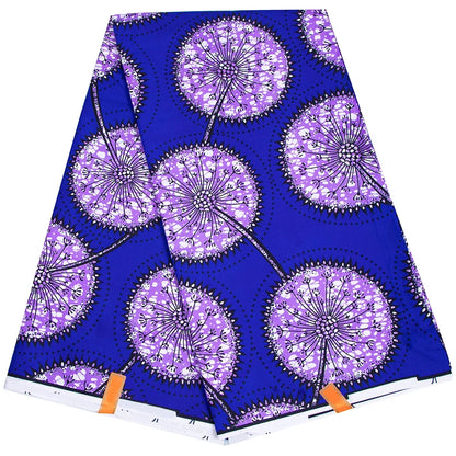 Ankara African Leaf Print Fabric - Real Wax Patchwork Sewing, Craft & DIY Textile Material