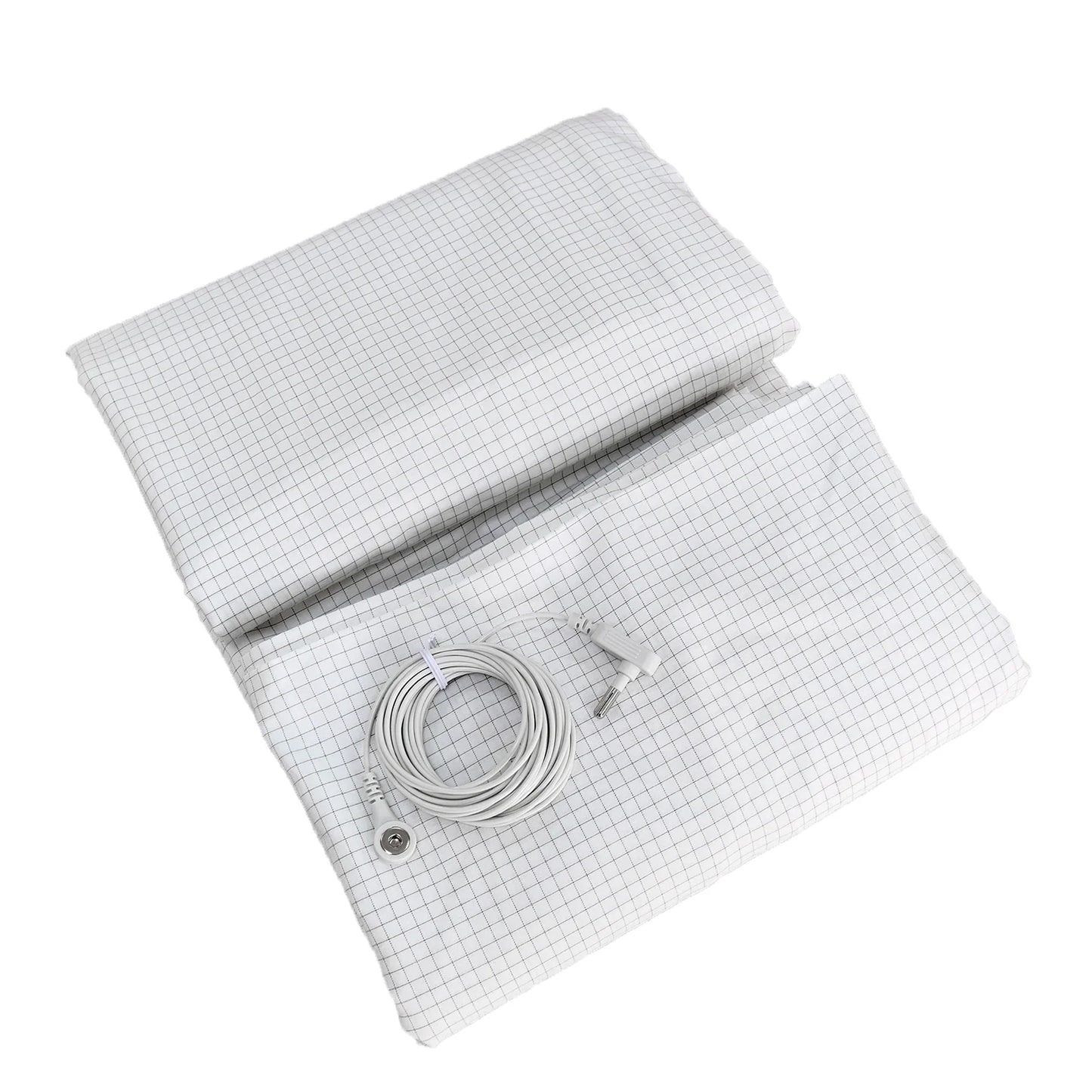 10% Silver Fiber Grounding Bedsheet with Earthing Cord Antistatic Conductive Health Protection Sheet for Stress Relief Sleep Support