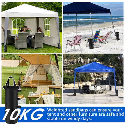 4Pcs Canopy Weight Bags - Oxford Cloth Reusable Sandbags with Handles for Tents & Canopies