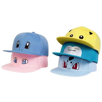 Pokemon Embroidered Baseball Cap - Adjustable Anime Sun Hat for Kids and Fans