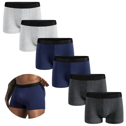 6-Pack Men's Black Boxer Shorts – Soft, Breathable Underwear for Comfort