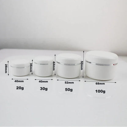 30pcs Plastic Cream Jars – 20g/30g/50g Empty Refillable Makeup Containers for Cosmetics Samples