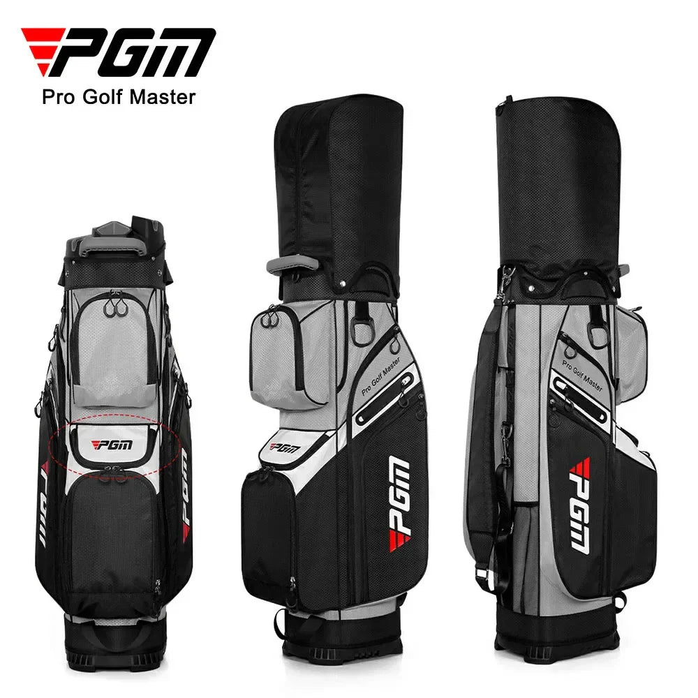 PGM Stand-Up Golf Bag – Waterproof 14-Way Divider Cart Bag with Anti-Collision Frame & Insulated Pocket for Men & Women