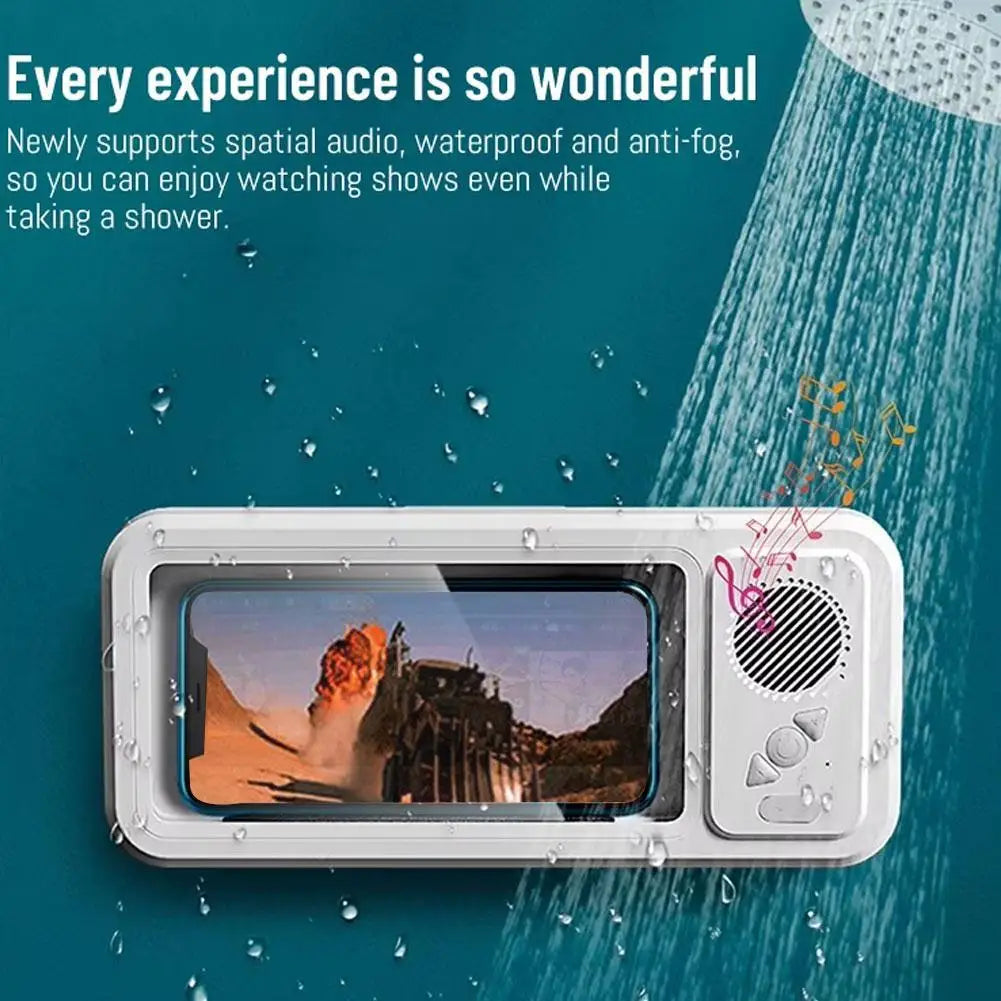 Z07 Waterproof Bluetooth Speaker Phone Holder – Wall Mounted Shower Bathroom Touchscreen Stand for Hands-Free Video & Music Streaming
