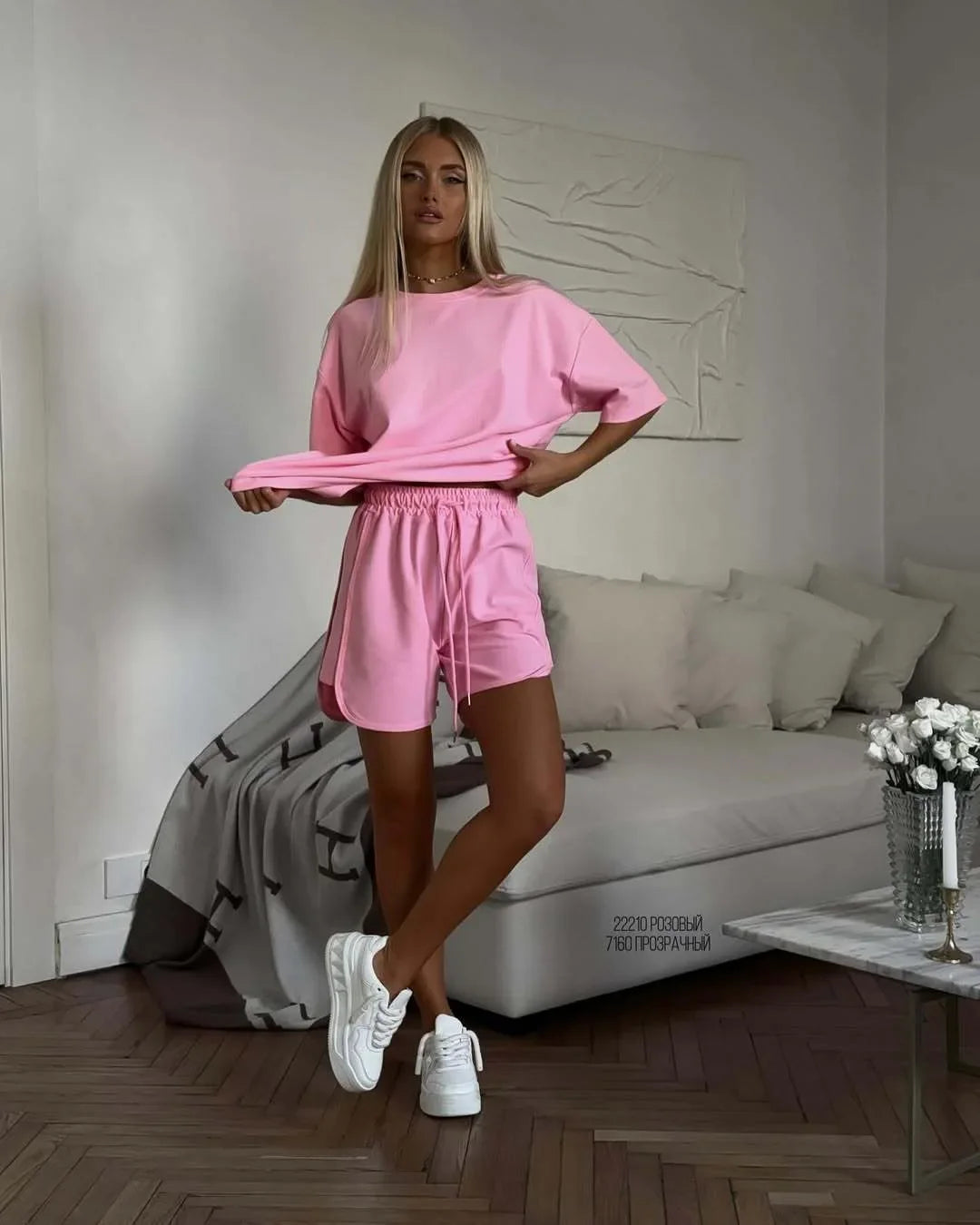 Women’s Soft Cotton Two-Piece Set 2026 – Short Sleeve T-Shirt & High Waist Shorts Casual Solid Tracksuit Loungewear Outfit