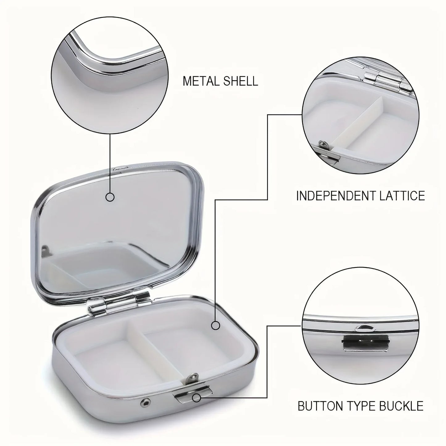 Travel Metal Organizer – Small Colored Medicine & Jewelry Storage Case for Home