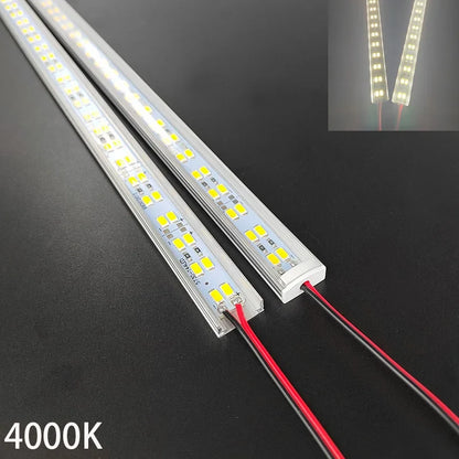 72LED Super Bright Light Bar - 50cm DC12V Aluminum Strip Lamp for Kitchen & Shelf Lighting