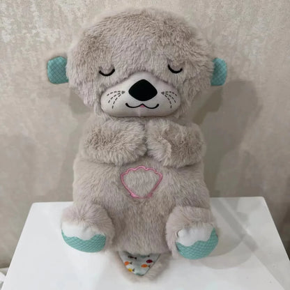 Soothing Baby Plush Bear Doll – Breathing, Musical Sleep Companion with Sound and Light for Newborns, Perfect Gift