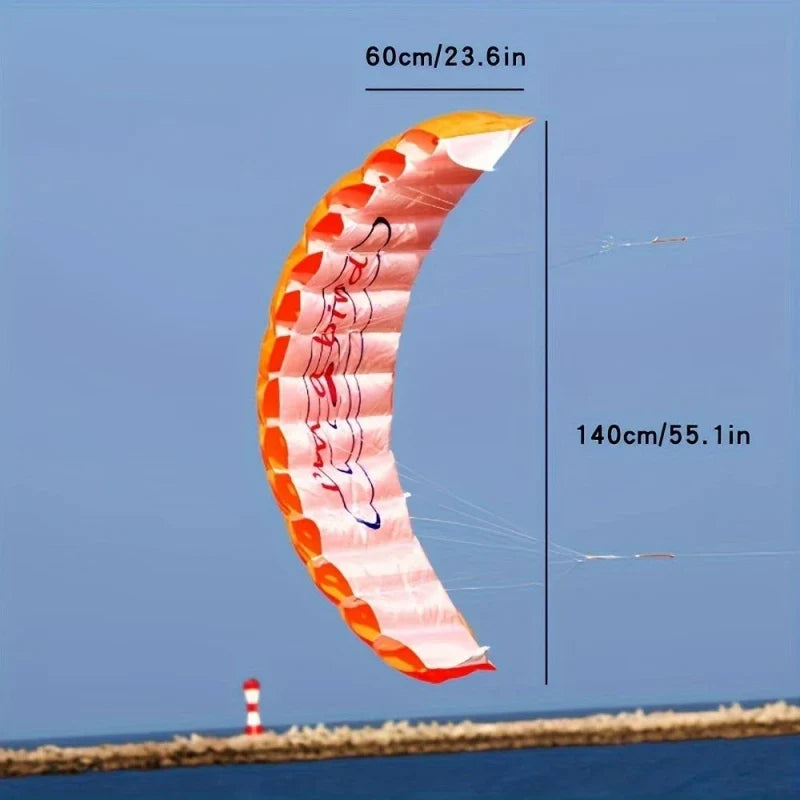 Beginner Kitesurf Dual Line Power Kite - Parafoil Beach Stunt Kite for Surfing and Outdoor Sports