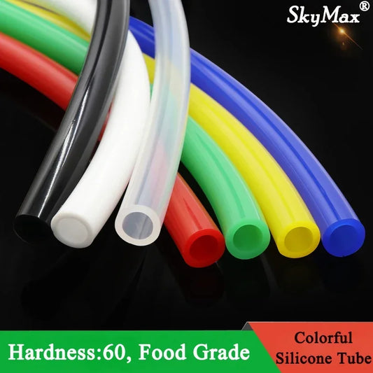Food Grade Silicone Tube Hose - 1 Meter Flexible Rubber Pipe Water Drink Connector in 1mm to 10mm Inner Diameter Sizes