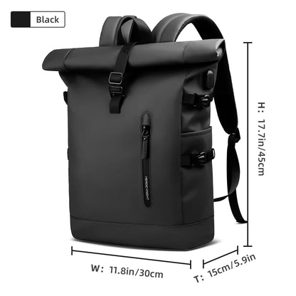 HK Expandable Travel Backpack - Large Waterproof 15.6 Inch Laptop Hiking Rucksack with USB Charging Port
