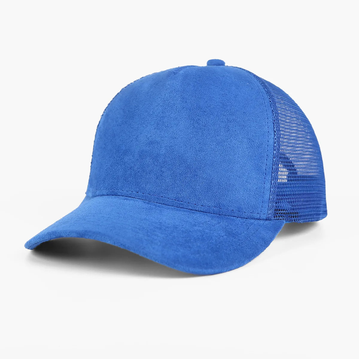 5 Panel Suede Trucker Hat - Solid Color Mesh Baseball Cap for Men & Women