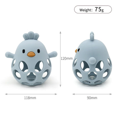 Baby Chick Silicone Teether - Cartoon Hollow Chewing Toy for Infant Teething Training & Care