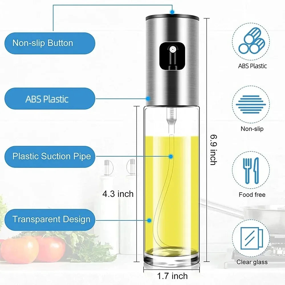 Glass Oil Sprayer Bottle - Olive Oil Mister for Cooking Salad BBQ Baking Kitchen Use