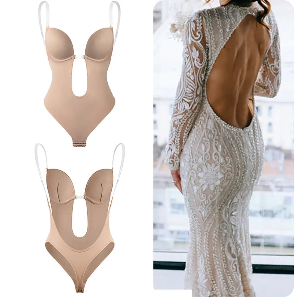 Women’s Full Body Shaper Bodysuit – Backless Thong, Invisible Tummy Control Shapewear for Slimming & Contour