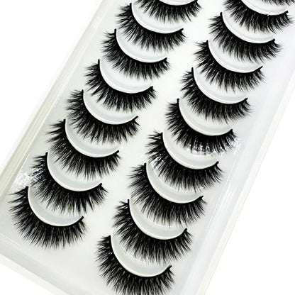 5/10 Pairs 3D Mink False Eyelashes – Wispy Handcrafted Full Strip Short Natural Lashes for Makeup