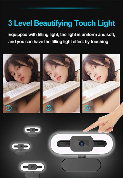 Portable Full HD Webcam | 1080P/2K/4K Auto Focus with Microphone for PC, Laptop & Live Streaming