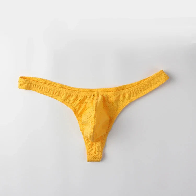 Men’s Ice Silk Low-Rise G-String & Thong Underwear – Breathable Solid Color T-Back U-Pouch Comfort Fit Sexy Lightweight Underpants