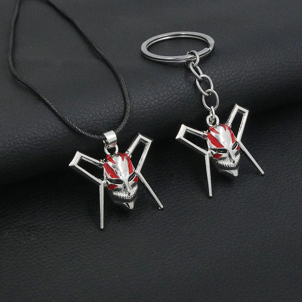 Bleach Ichigo Kurosaki Keychain Necklace - Anime Cosplay Pendant Charm for Men & Women Backpack Jewelry Gift