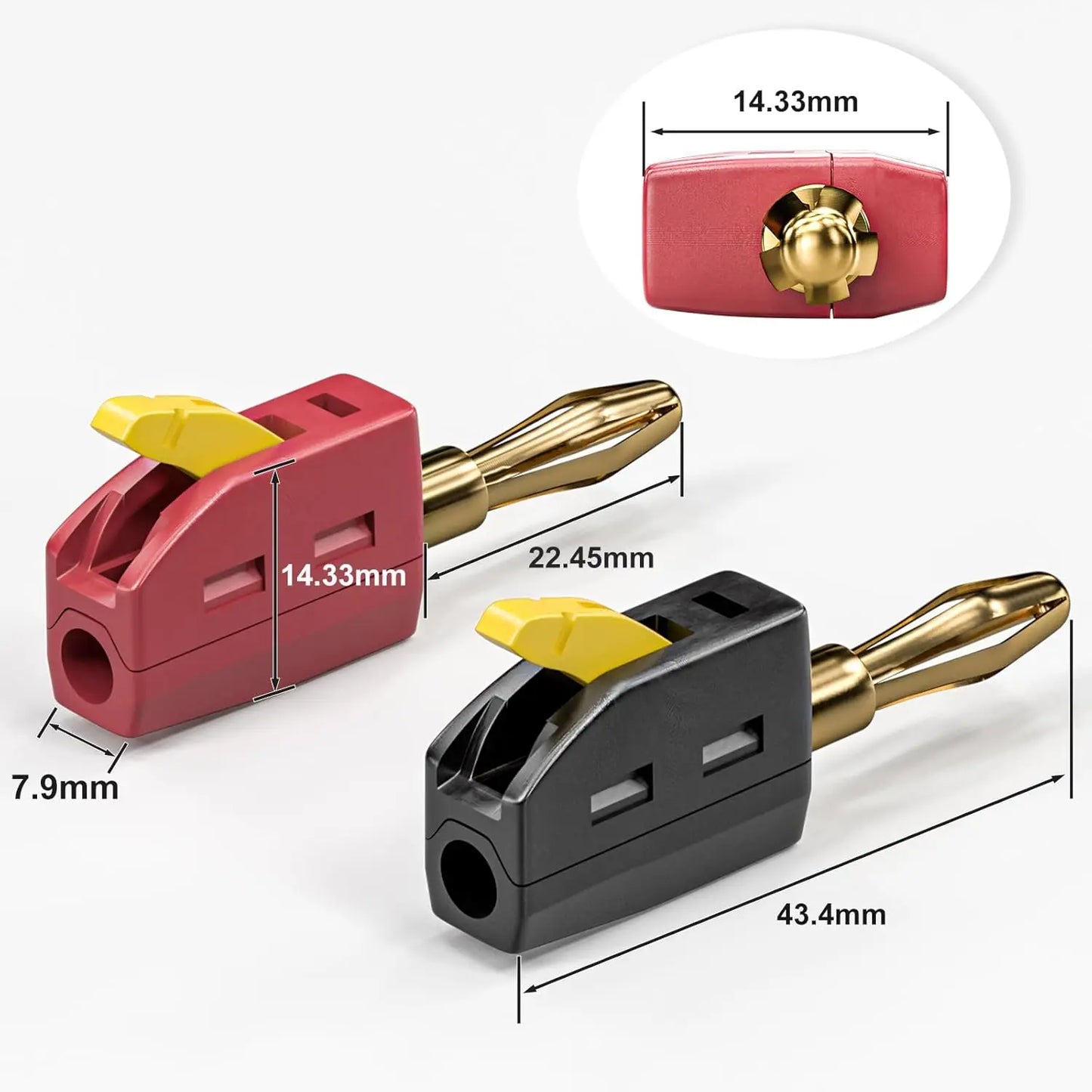 4mm Banana Plug Connectors - Gold Plated 32A High Current Quick Connect Terminals 10PCS Set
