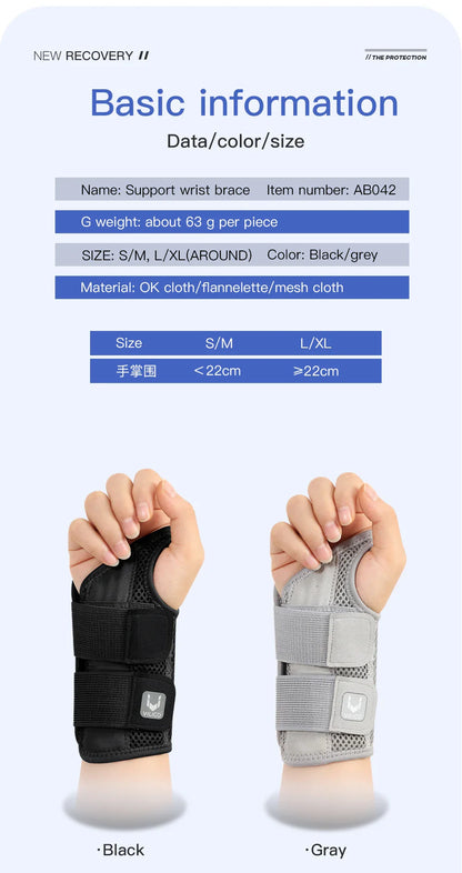 Wrist Brace for Carpal Tunnel — Hand Support with Splints for Arthritis, Tendonitis, Sprains & Wrist Pain, 1PC