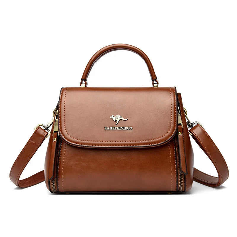 Luxury Women’s Leather Designer Handbag – High Quality Casual Tote Top-Handle Shoulder Messenger Bag