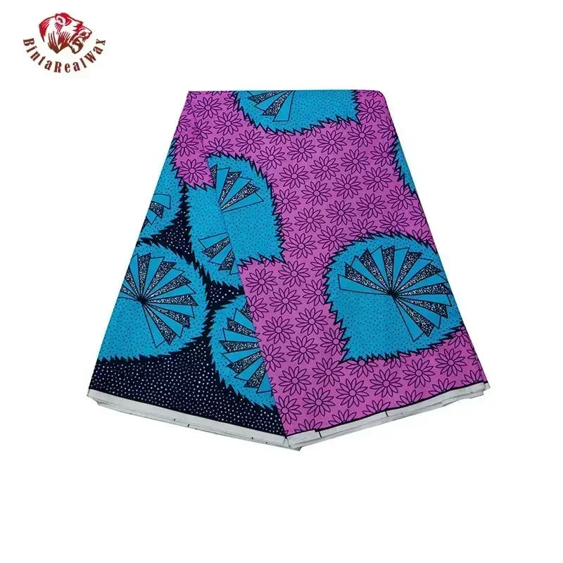 BintaRealWax Geometric Ankara Fabric - Polyester Sewing Cloth by the Yard FP6258