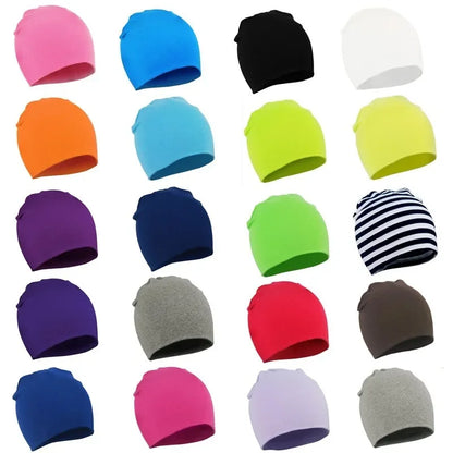 Baby Cotton Beanie Hat - Soft Candy Color Cap for Newborns, Toddlers & Kids