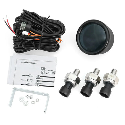 Triple Dual Display Air Pressure Gauge – LED Digital Suspension Gauge 0-220 PSI with 1/8 NPT Sensors for Car