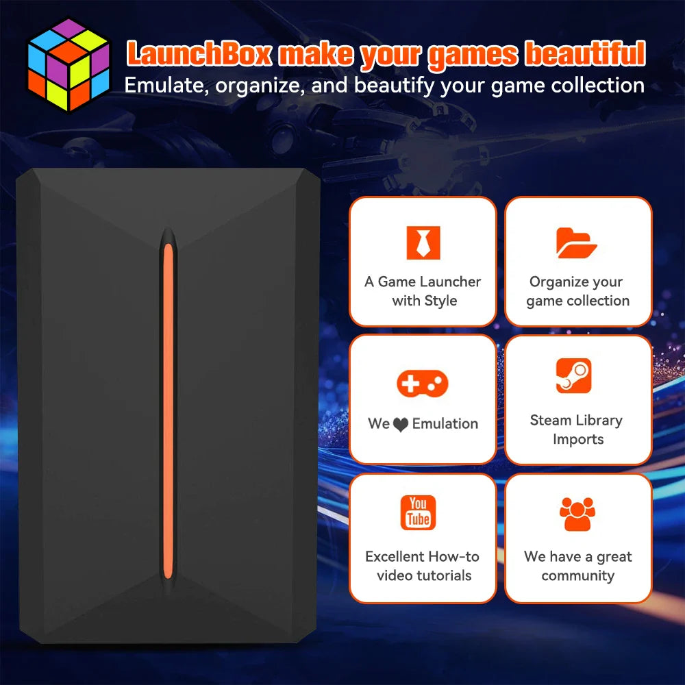 Launchbox Retro Gaming Hard Drive Console for PS4/PS3/PS2/WiiU/Wii/N64/DC/PS1 & PC with 3760+ 3D Games