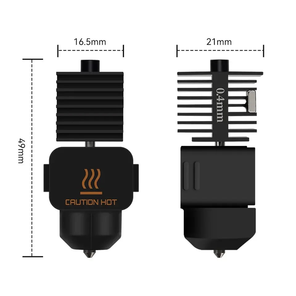 Hotend Kit for Bambu Lab A1/A1 Mini – 0.2/0.4/0.6/0.8mm Hardened Steel Nozzle 3D Printer Accessory