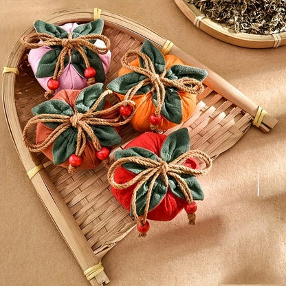 Persimmon Incense Bag - Hanging Car Rearview Mirror Blessing Pouch for Good Fortune and Decor