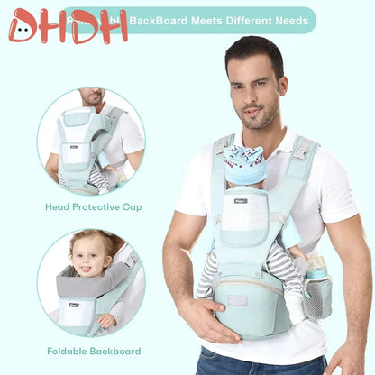 Adjustable Ergonomic Baby Carrier – 4 Seasons Universal Waist Stool Baby Carrying Bag, Portable Multifunctional Infant Sling Harness