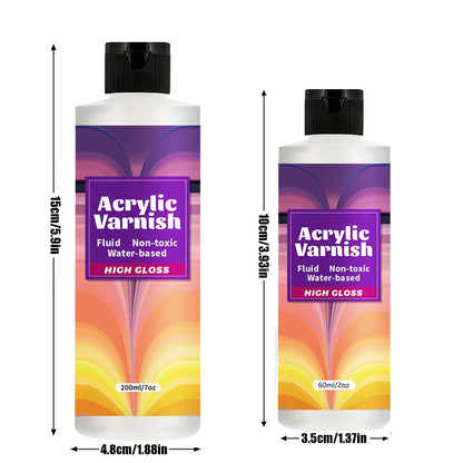 200ML Acrylic Varnish - High Gloss Clear Protective Coating for Paintings with Waterproof & Non-Yellowing Finish