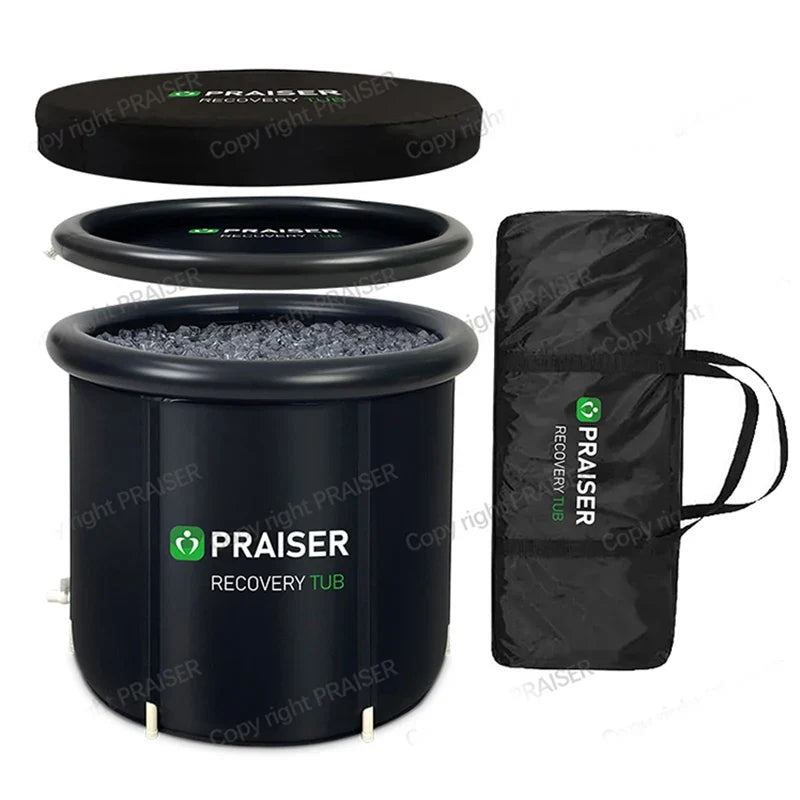 80cm Foldable Cold Plunge Tub - Portable Round Ice Bath & Outdoor Spa for Adults