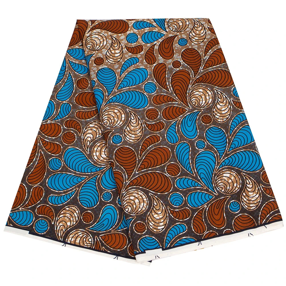 African Nigerian Batik Wax Print Fabric - High Quality Polyester Ankara Sewing Cloth A-7