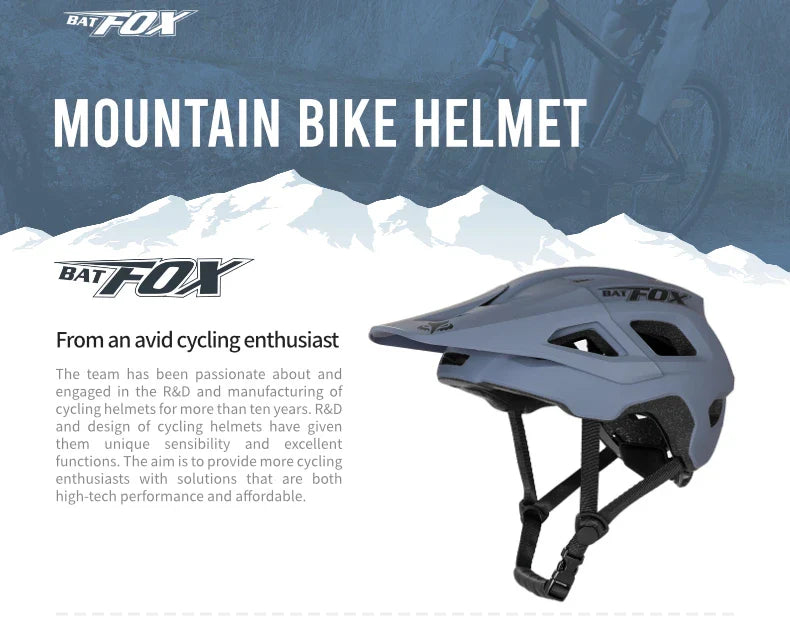 BATFOX Men's Cycling Helmet – MTB Mountain Bike Racing Helmet, Speedframe Casco para Bicycle