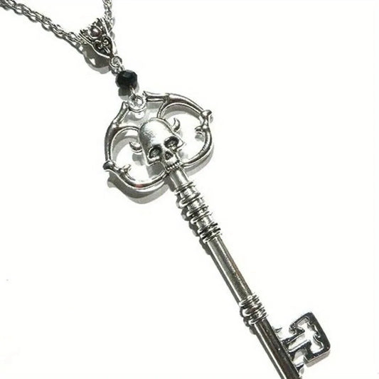 Gothic Skull Lover Key Necklace - Dark Punk Personalized Collar Jewelry Gift